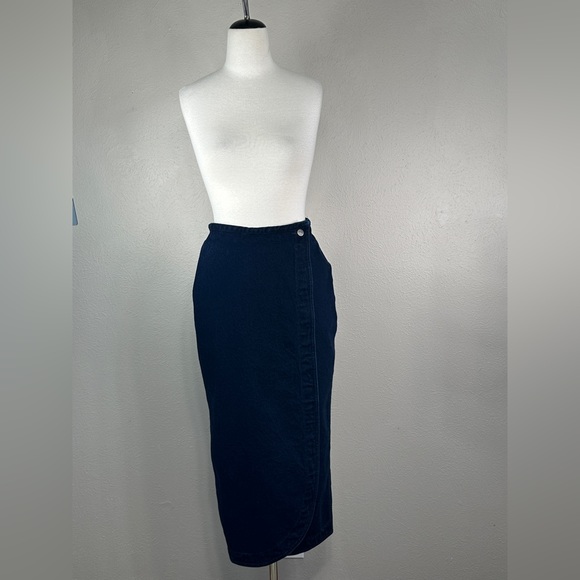Rockies Dresses & Skirts - Rockies vintage maxi height waist dark blue denim wrap skirt size 6